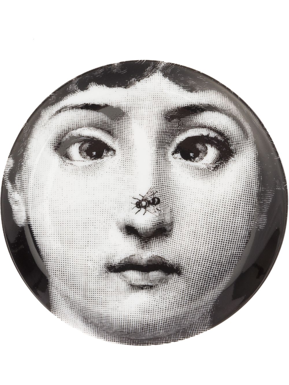 Fornasetti printed face coaster - Black von Fornasetti