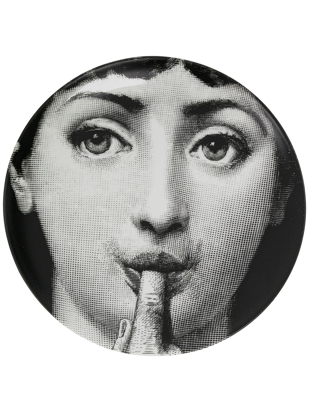 Fornasetti printed face plate - Black von Fornasetti