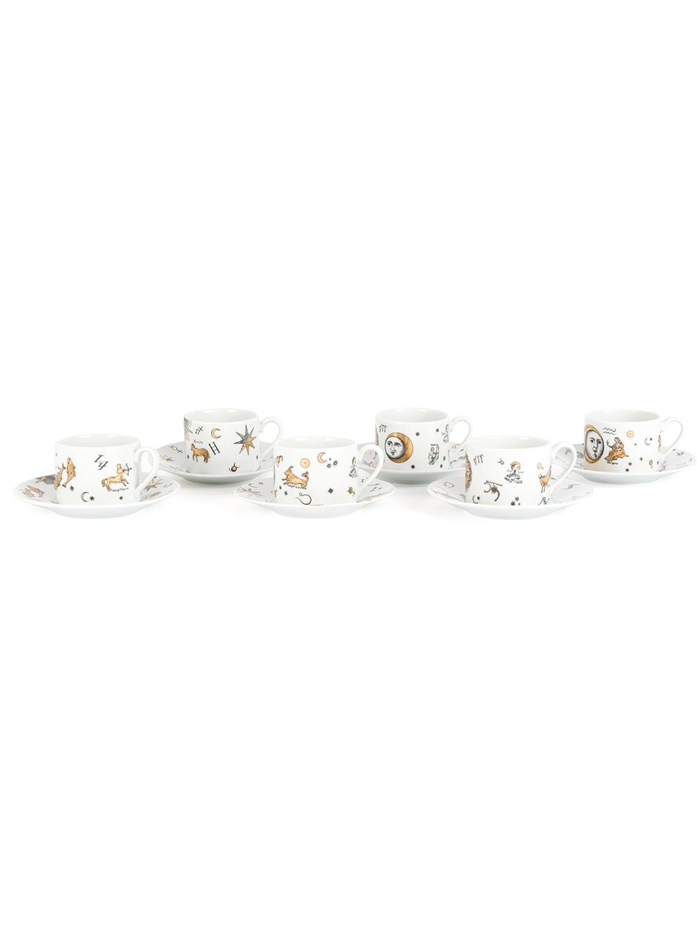 Fornasetti set of 6 tea cups - White von Fornasetti