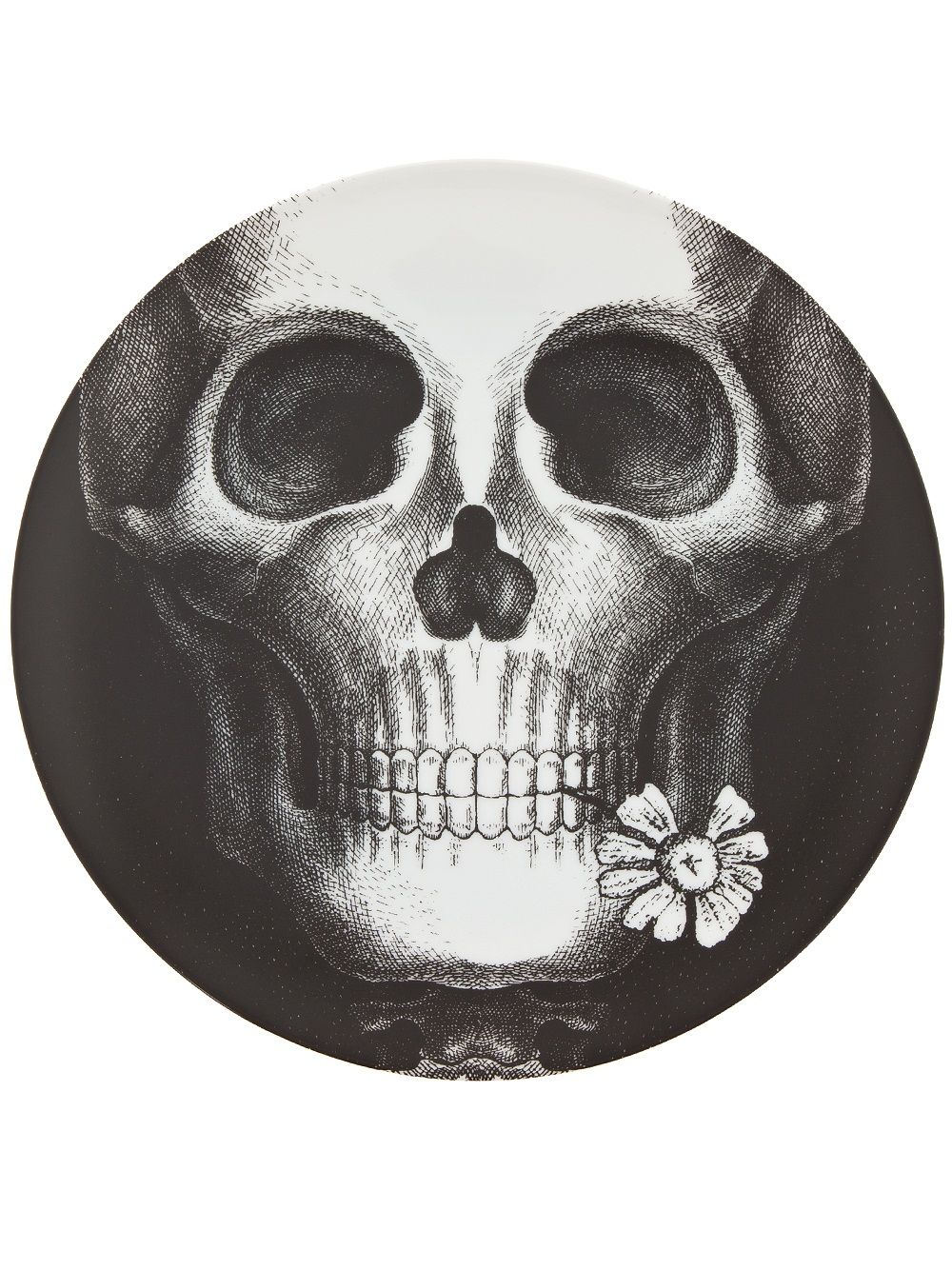 Fornasetti skull plate - Black von Fornasetti