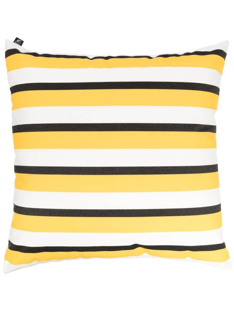 Fornasetti stripe-print square cushion - Yellow von Fornasetti