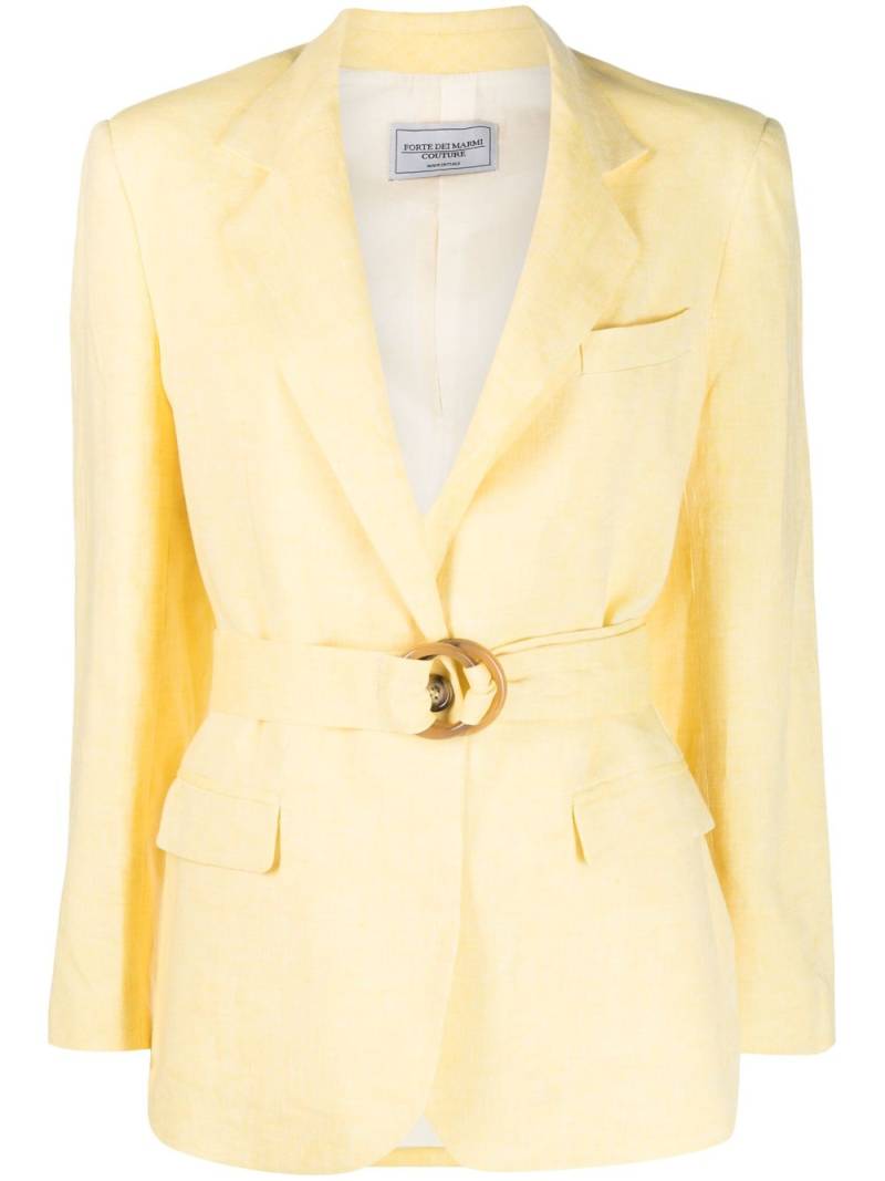 Forte Dei Marmi Couture belted linen blazer - Yellow von Forte Dei Marmi Couture