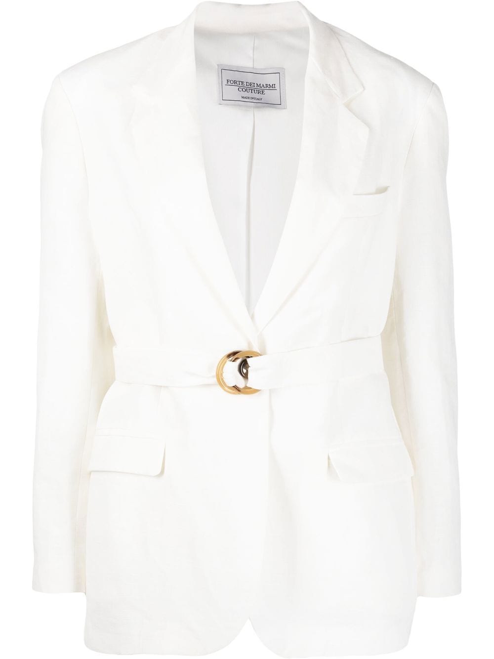 Forte Dei Marmi Couture belted-waist detail blazer - White von Forte Dei Marmi Couture