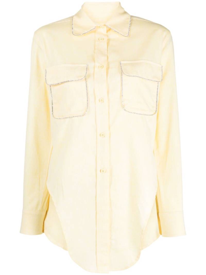 Forte Dei Marmi Couture crystal-embellished linen-cotton shirt - Yellow von Forte Dei Marmi Couture