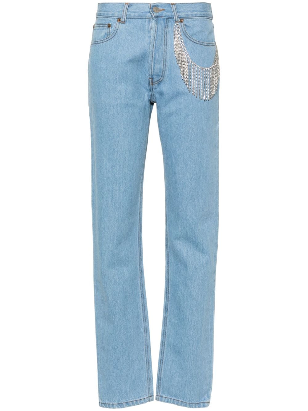 Forte Dei Marmi Couture crystal-embellished straight leg jeans - Blue von Forte Dei Marmi Couture