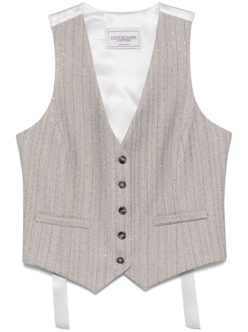 Forte Dei Marmi Couture rhinestone-embellished waistcoat - Grey von Forte Dei Marmi Couture