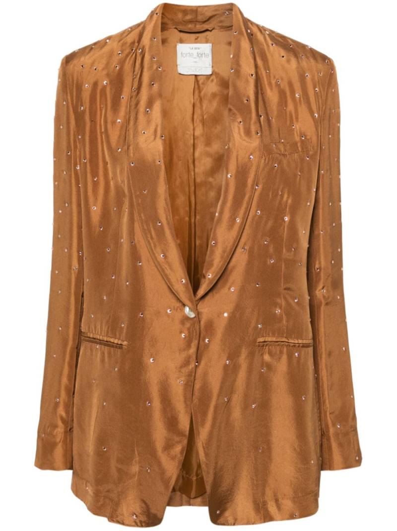 Forte Forte Crystal-embellished silk blazer - Brown von Forte Forte