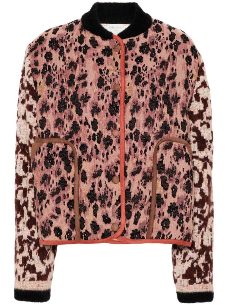 Forte Forte Les fleurs camou-jacquard cardigan - Pink von Forte Forte