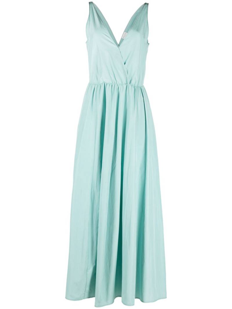 Forte Forte V-neck flared maxi dress - Blue von Forte Forte