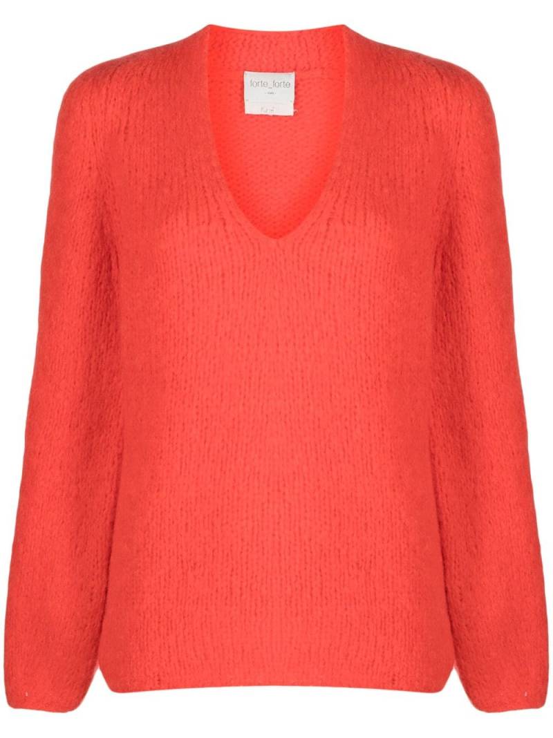 Forte Forte V-neck knitted jumper - Red von Forte Forte