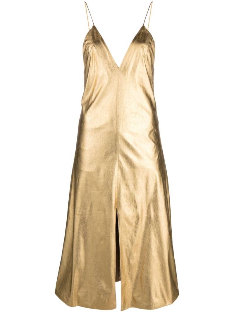 Forte Forte V-neck metallic midi dress - Gold von Forte Forte