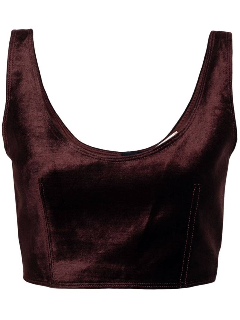 Forte Forte bandeau-style velvet crop top - Brown von Forte Forte