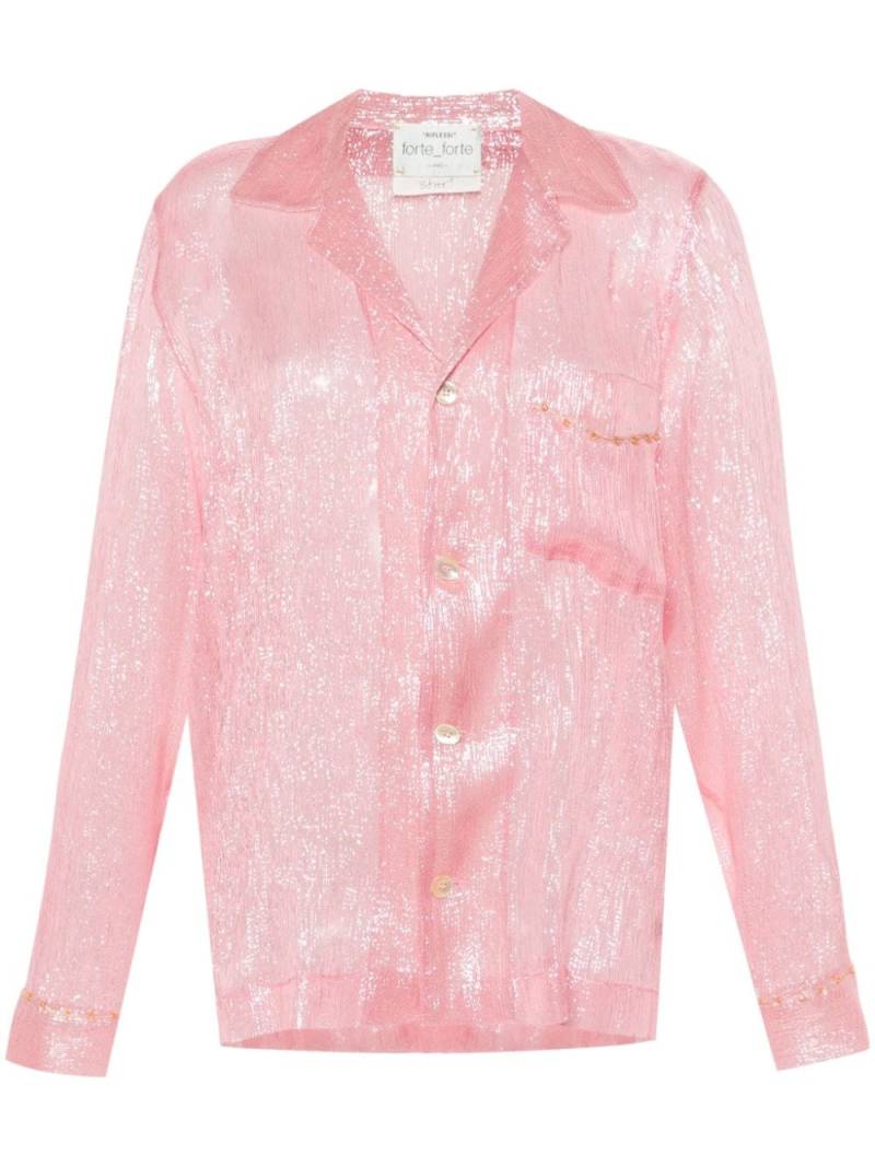 Forte Forte bead-detailed silk-blend shirt - Pink von Forte Forte