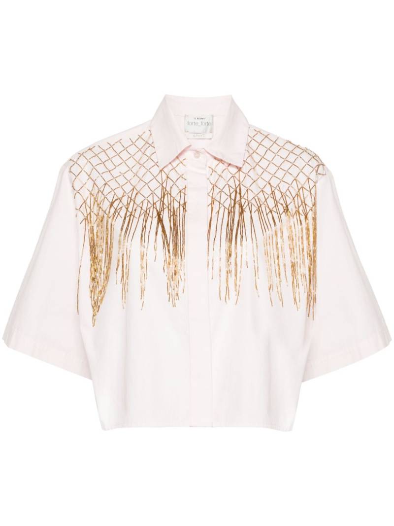 Forte Forte beaded cotton shirt - Pink von Forte Forte