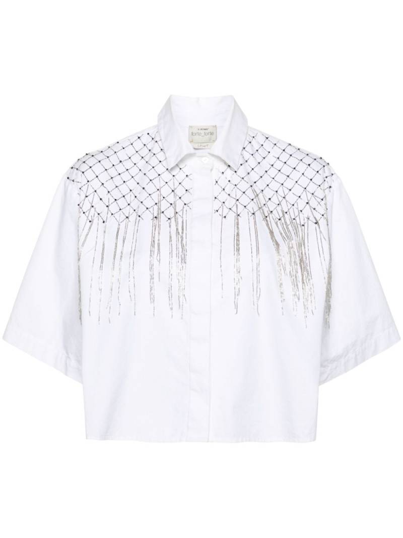 Forte Forte beaded cropped shirt - White von Forte Forte