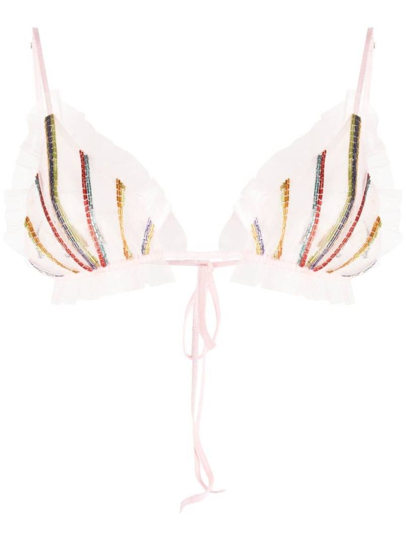 Forte Forte beaded ruffle triangle bra - Pink von Forte Forte