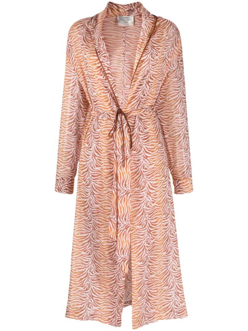 Forte Forte belted tiger-print maxi coat - Orange von Forte Forte