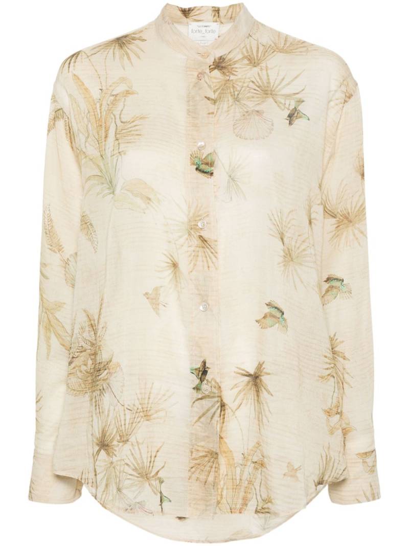 Forte Forte botanical-print semi-sheer shirt - Yellow von Forte Forte