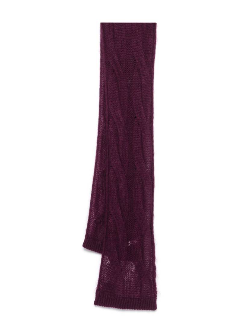 Forte Forte cable knit-trim scarf - Purple von Forte Forte