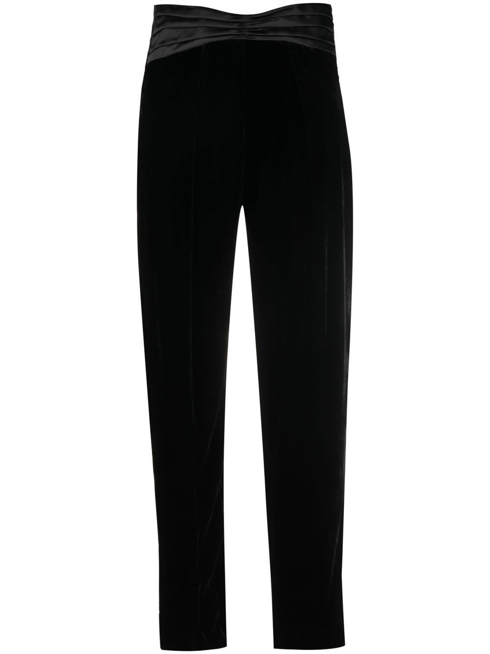 Forte Forte contrast-waist tapered velvet trousers - Black von Forte Forte