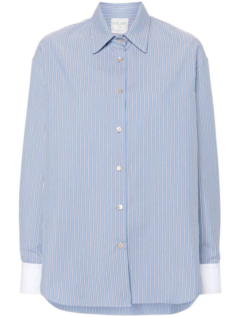 Forte Forte contrasting-cuffs striped shirt - Blue von Forte Forte