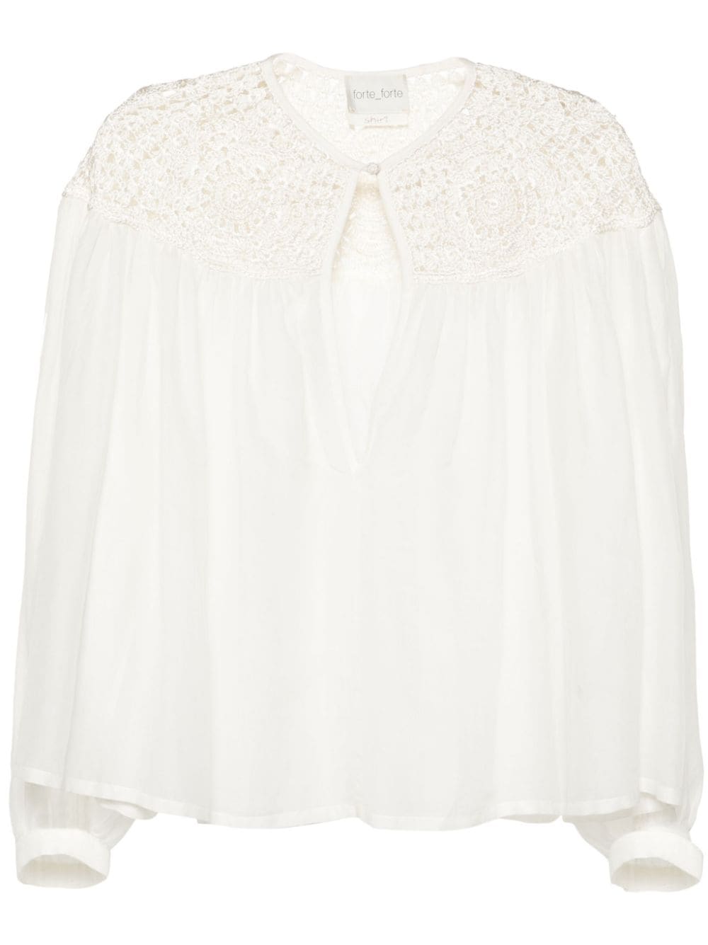 Forte Forte crochet-panel long-sleeve blouse - White von Forte Forte