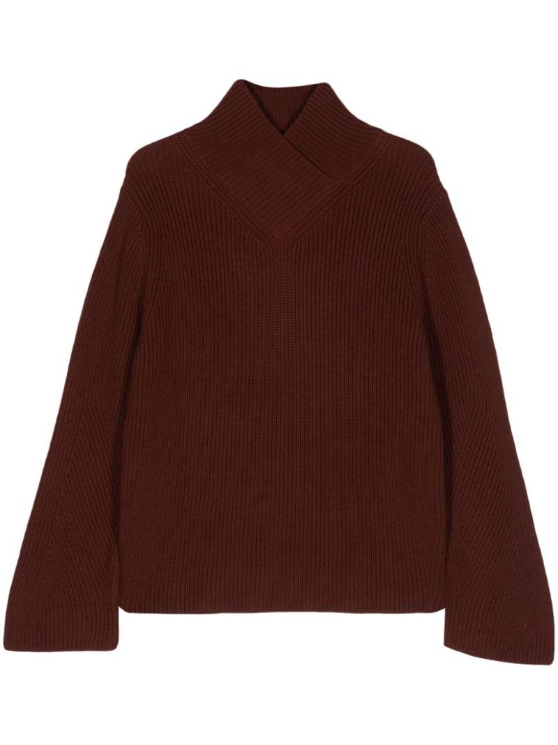 Forte Forte crossover--neck chunky-knit jumper - Brown von Forte Forte