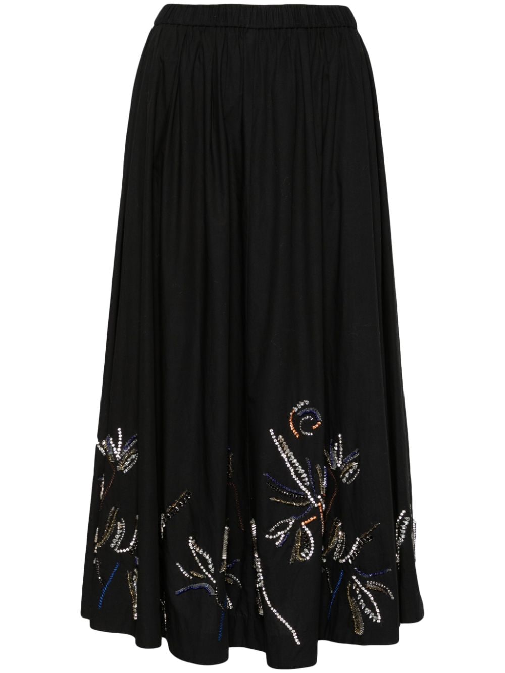 Forte Forte crystal-embellished flared midi skirt - Black von Forte Forte