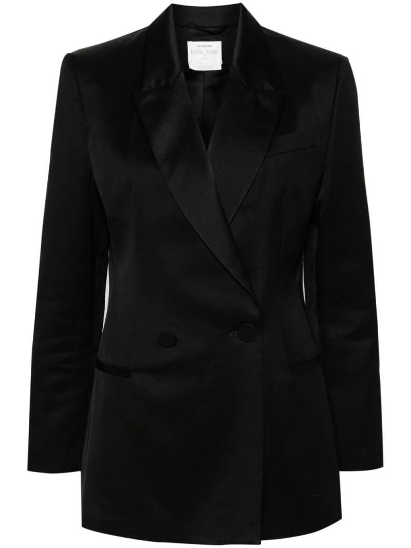 Forte Forte double-breasted satin blazer - Black von Forte Forte