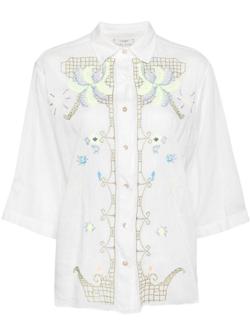 Forte Forte embroidered cotton-blend shirt - White von Forte Forte