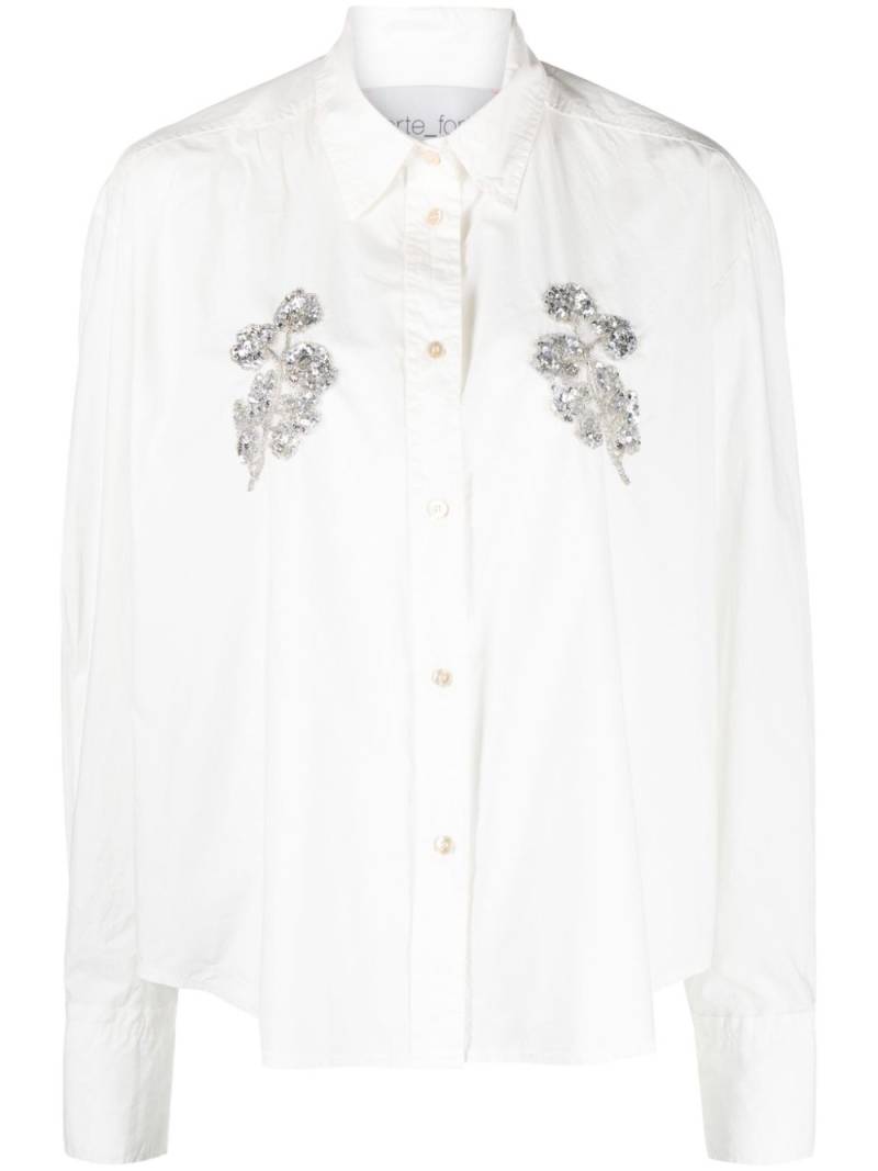 Forte Forte floral-embellished cotton shirt - White von Forte Forte