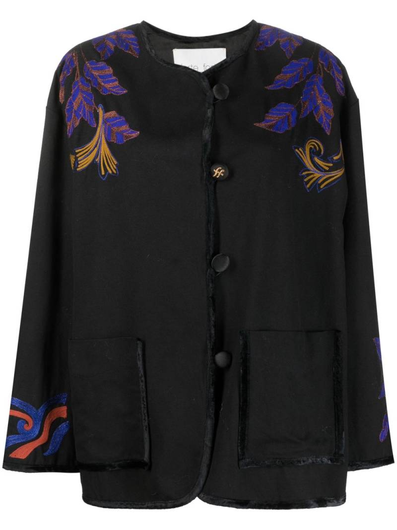 Forte Forte floral-embroidered virgin-wool jacket - Black von Forte Forte