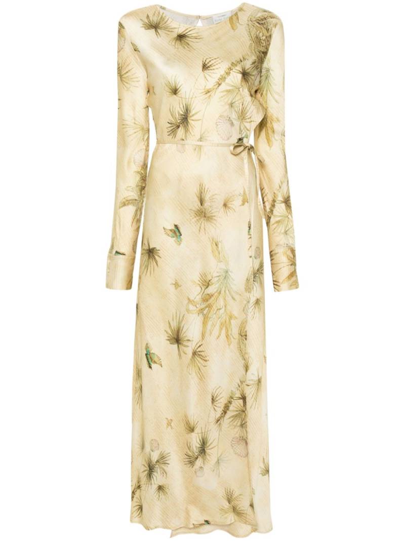 Forte Forte floral-print satin wrap dress - Yellow von Forte Forte