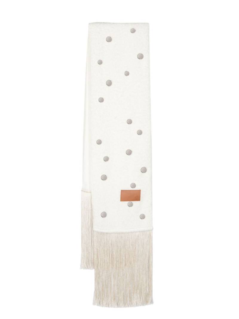 Forte Forte frayed-edge logo-patch scarf - White von Forte Forte