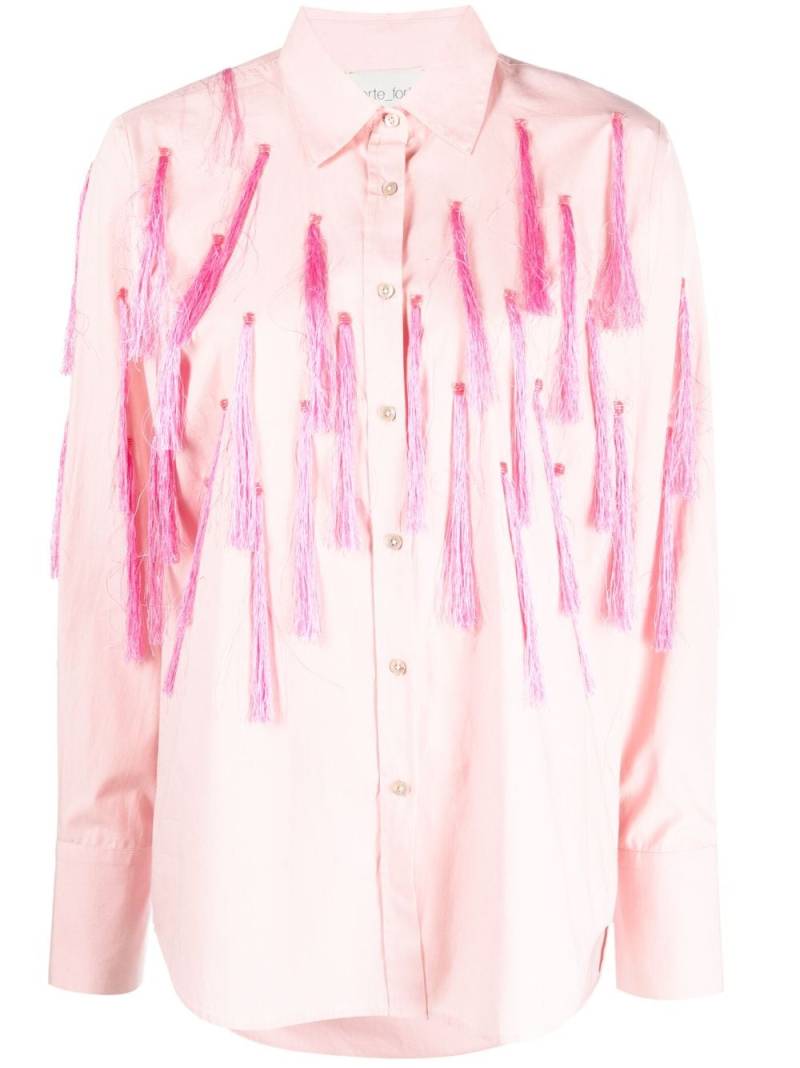 Forte Forte fringe-detail cotton shirt - Pink von Forte Forte