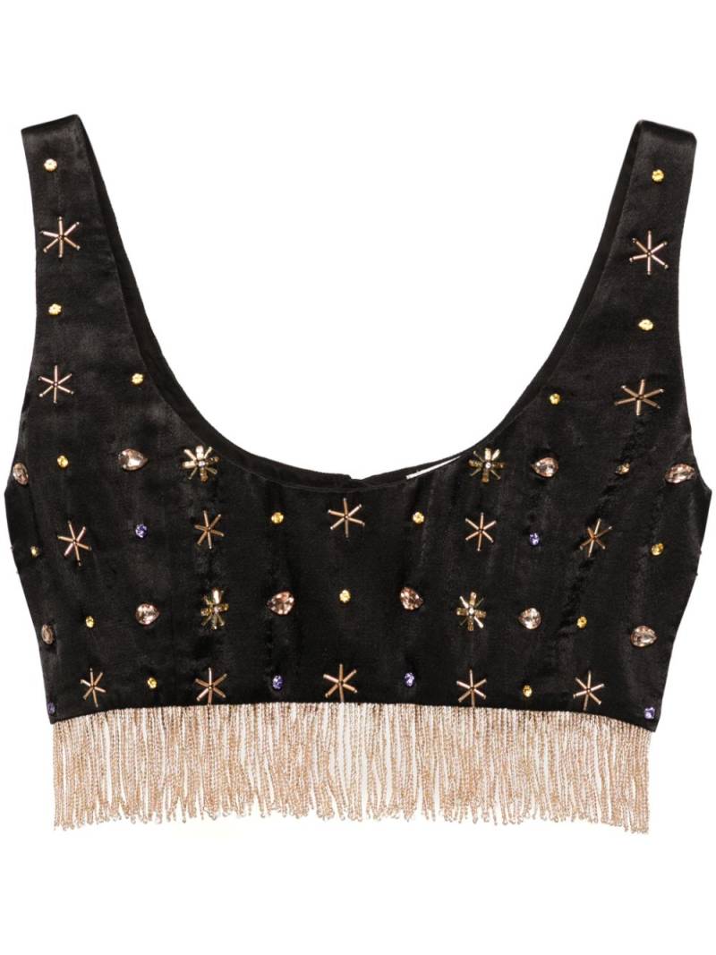 Forte Forte fringed bead-embellished crop top - Black von Forte Forte