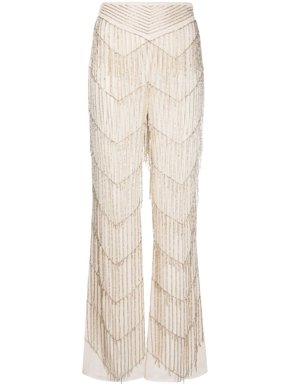 Forte Forte fringed beaded wide-leg trousers - Neutrals von Forte Forte