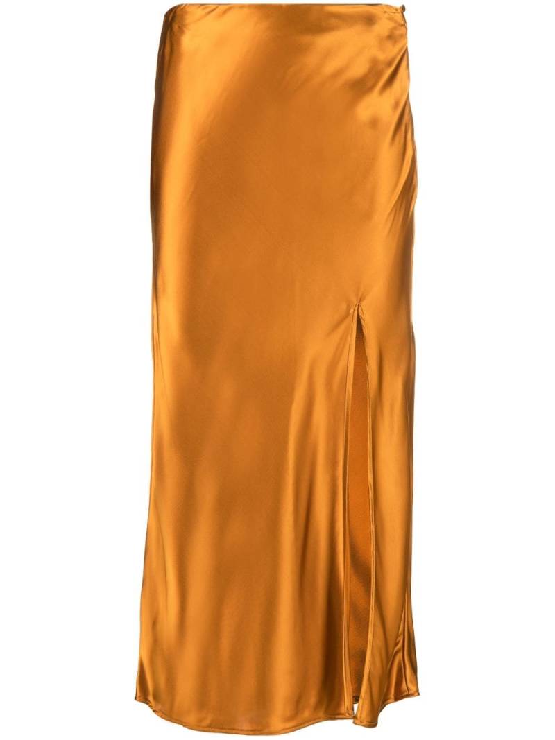 Forte Forte front-slit satin midi skirt - Orange von Forte Forte