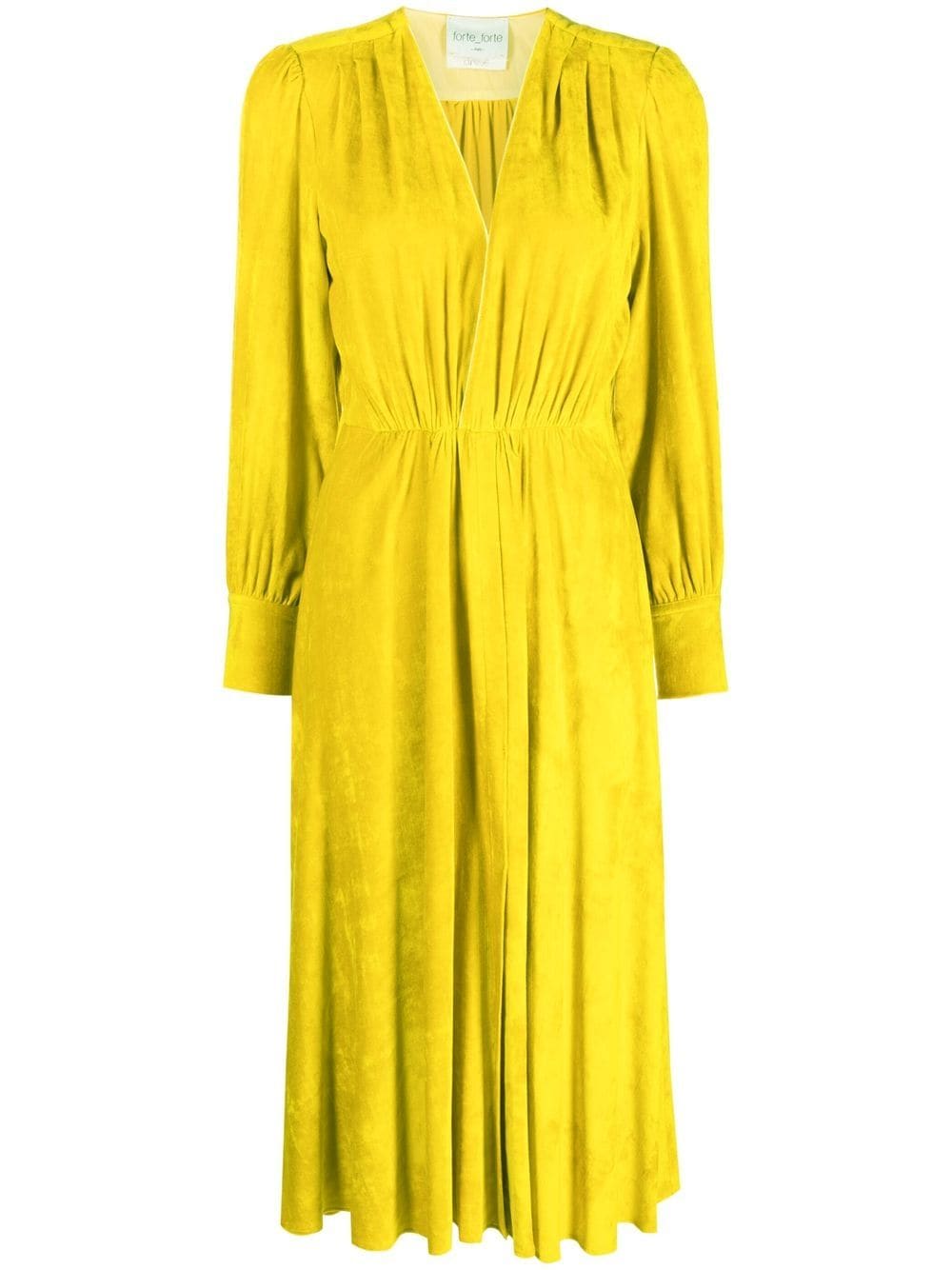 Forte Forte gathered V-neck dress - Yellow von Forte Forte