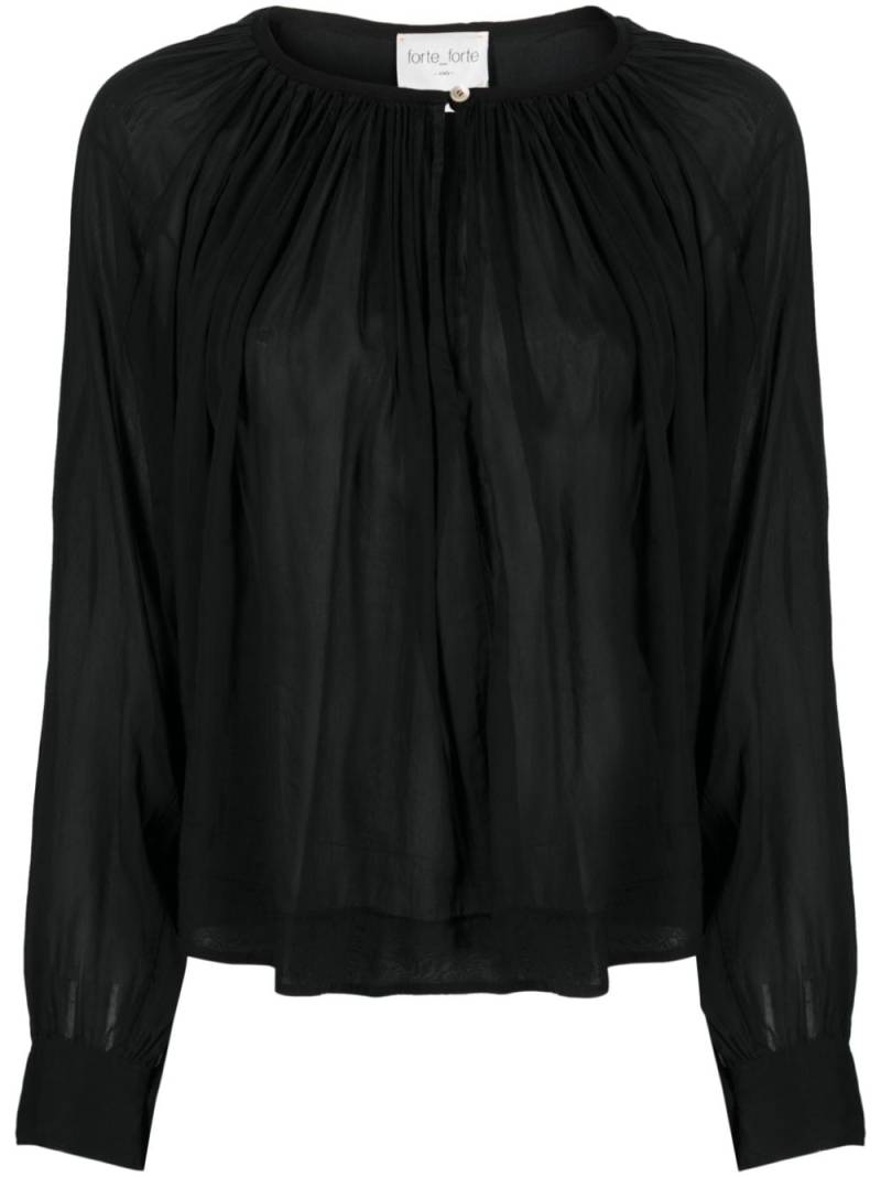 Forte Forte gathered voile blouse - Black von Forte Forte