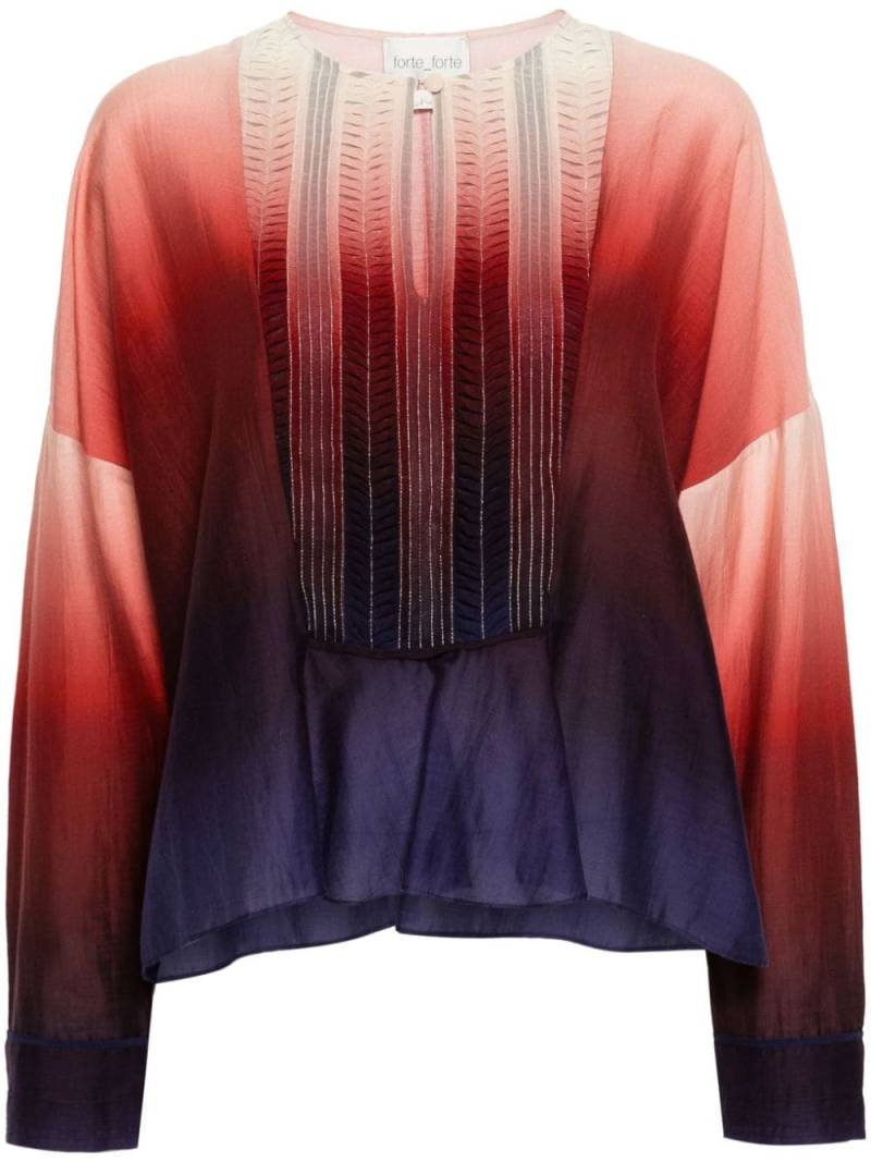 Forte Forte gradient-effect pleat-detail blouse - Red von Forte Forte