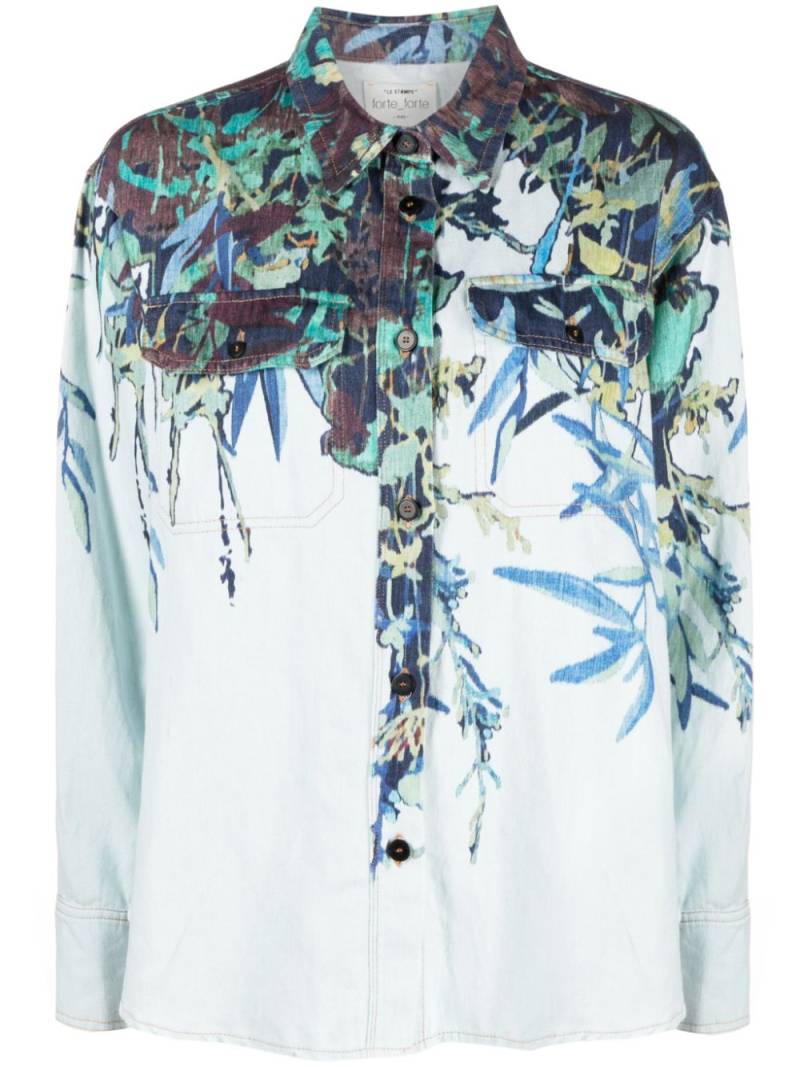 Forte Forte graphic-print long-sleeve shirt - Blue von Forte Forte