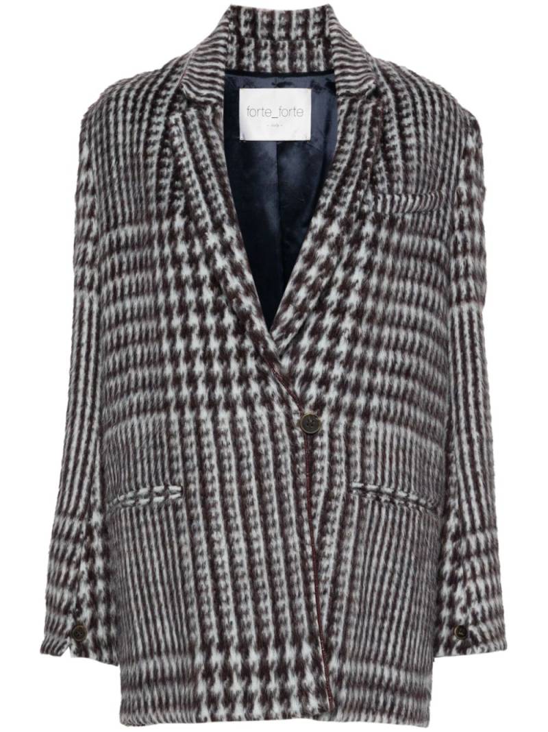 Forte Forte houndstooth single-breasted coat - Blue von Forte Forte