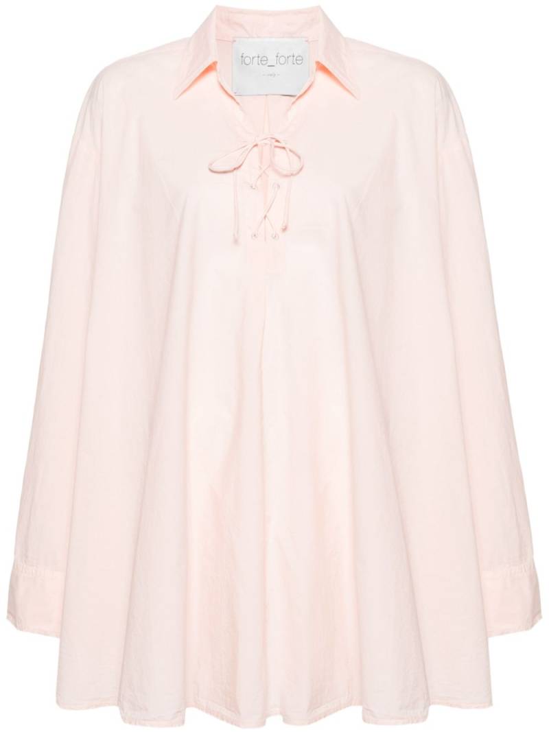 Forte Forte lace-up cotton shirtdress - Pink von Forte Forte