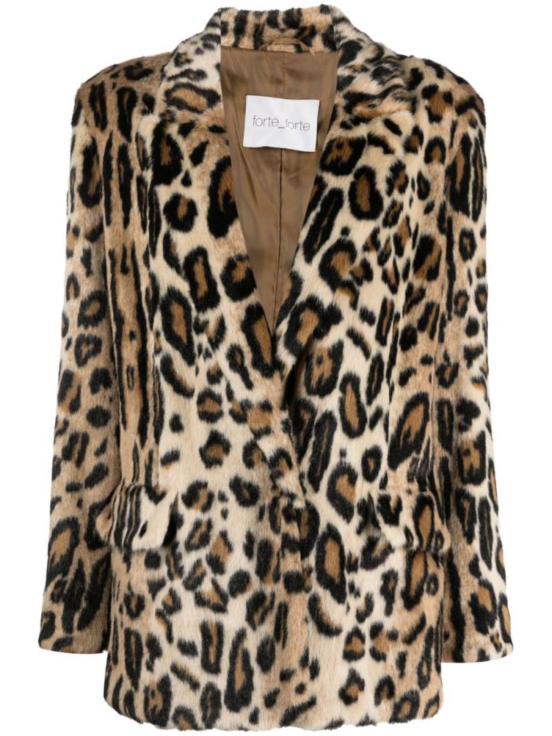 Forte Forte leopard-print single-breasted coat - Neutrals von Forte Forte