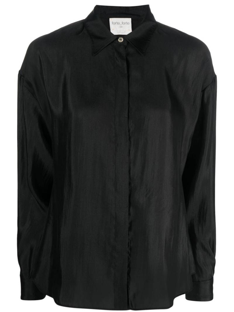 Forte Forte long-sleeve silk blend shirt - Black von Forte Forte