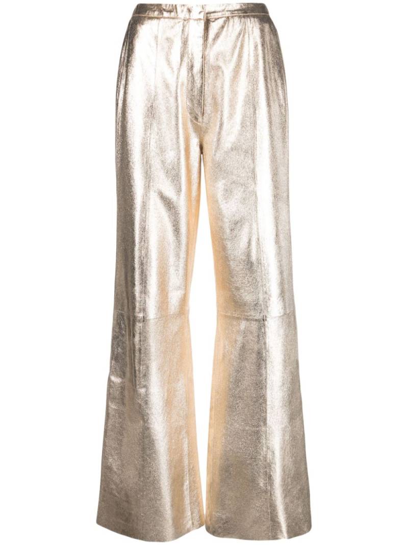 Forte Forte metallic leather wide-leg trousers - Gold von Forte Forte