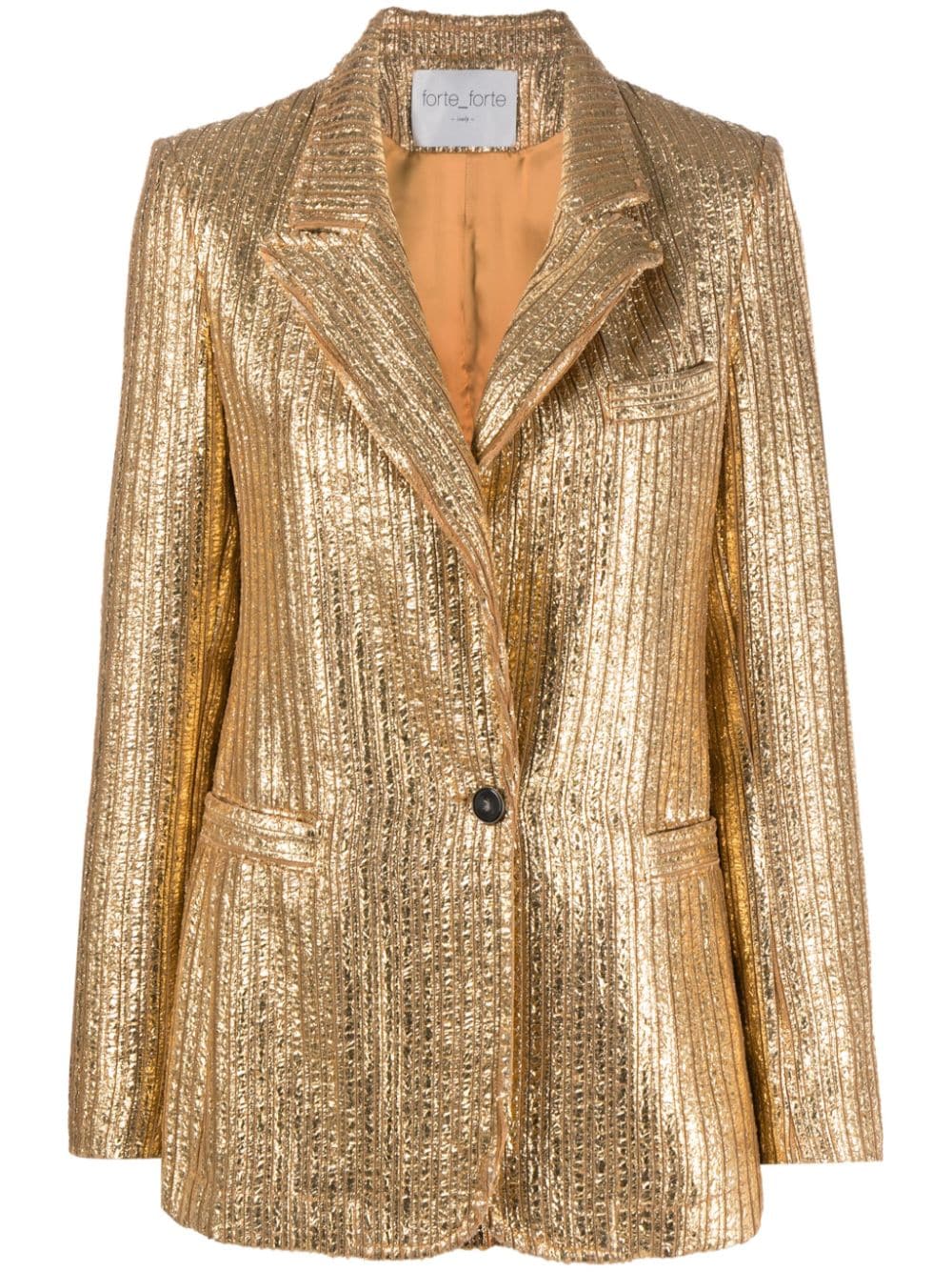 Forte Forte metallic single-breasted ribbed blazer - Gold von Forte Forte