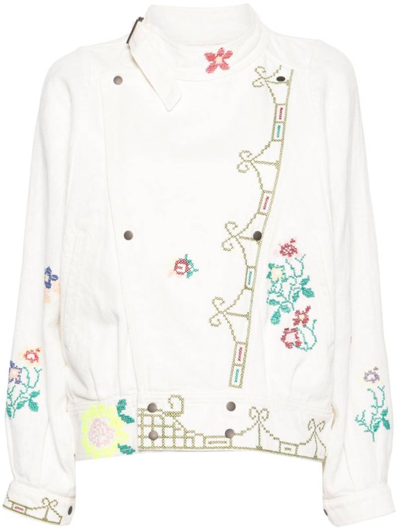 Forte Forte motif-embroidered denim jacket - White von Forte Forte