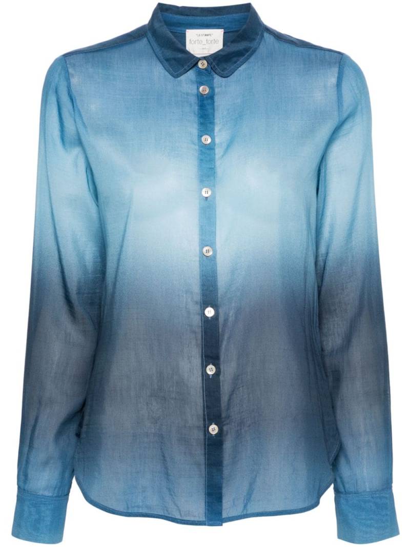 Forte Forte ombré-effect cotton-blend shirt - Blue von Forte Forte